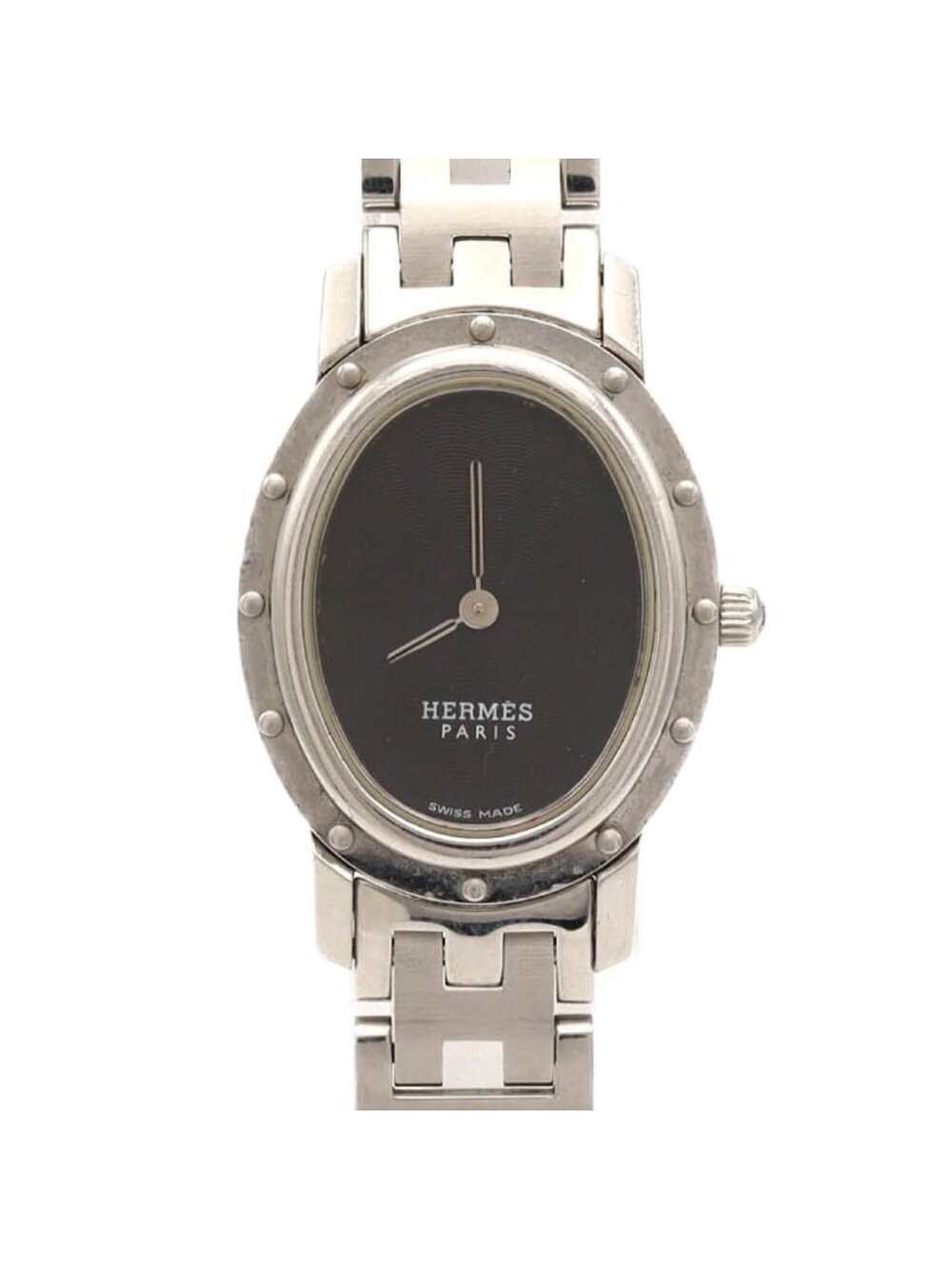 Hermes Clipper Oval SS Quartz Watch